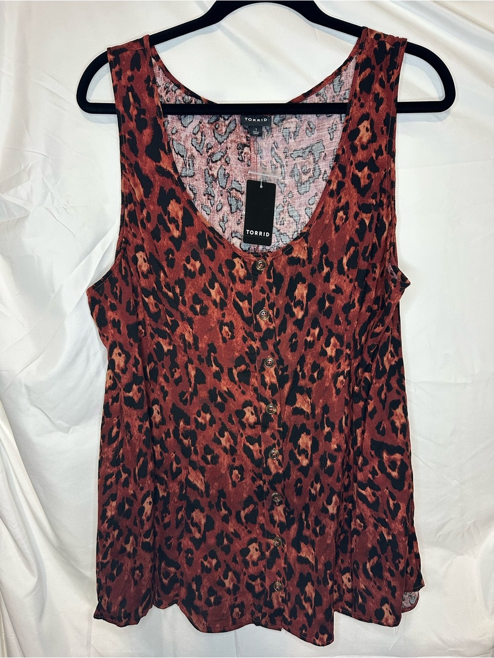 Torrid Rust Leopard Print Lenny Tank size 1 (14/16)
